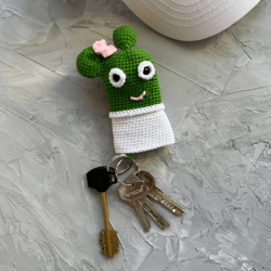 Key cover Cactus, Key Holder, Keychain Cactus, Key pouches, Crochet key case