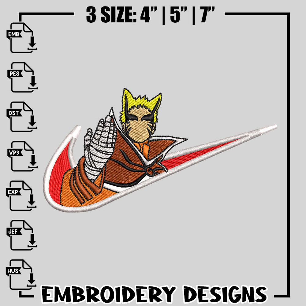 Naruto nike embroidery design