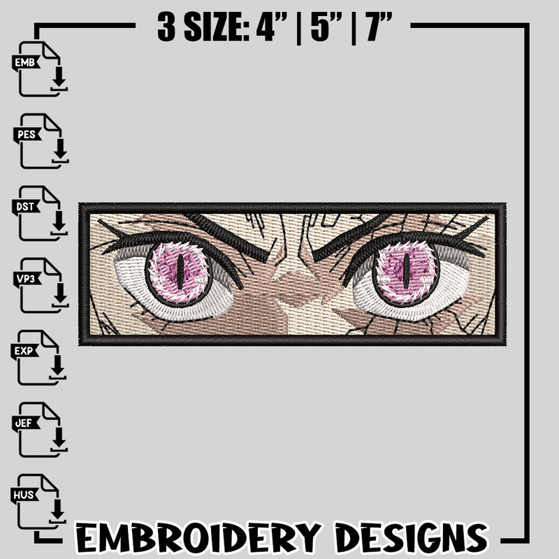 Demon Nezuko eyes embroidery design