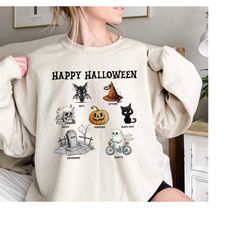 halloween sweatshirt, ghost shirt, black cat sweatshirt, halloween sweater, halloween cat shirt, pumpkin shirt, skull sh