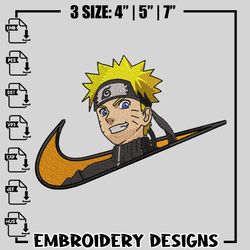 nike x naruto embroidery design, naruto embroidery, embroidery shirt, anime design, anime shirt, instant download