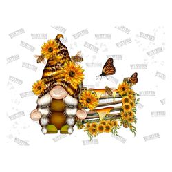 western gnome with sunflower png sublimation design,western png,png,western gnome png,butterfly png,bee png,sunflower pn