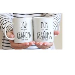 set grandpa grandma mugs, grandparents gift, papa mimi, personalized grandparents, new grandparents mugs, gift for grand