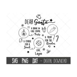 dear santa tray svg, santa tray svg, santa cookie tray svg, christmas svg clipart, milk cookie carrot tray png, cricut s