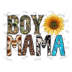 boy mama png,western boy mama sunflowers png, cowhide leopard boy mama png, mama png, mama sublimation design,mother's d