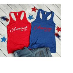 america tank top, women's workout tank, 4th july tank women, july 4th running shirt, workout tank, independence day tank