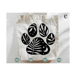 paw print svg | dog mom svg | fur mom svg | botanical svg | dog lover svg | dog owner svg | boho dog paw svg | cricut, c