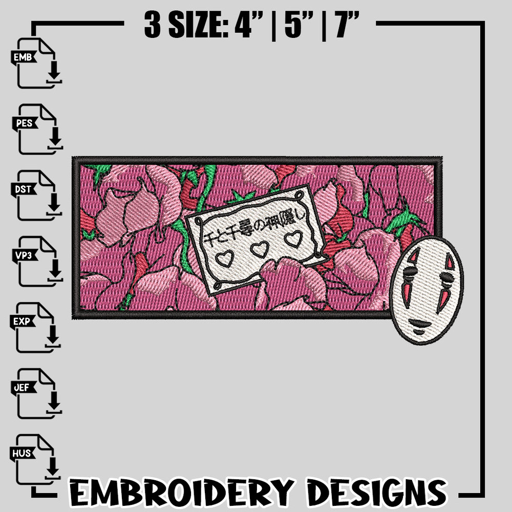 Spirited Away embroidery design