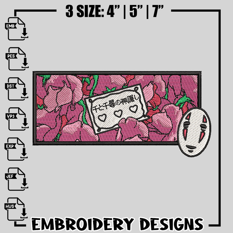 Spirited Away embroidery design