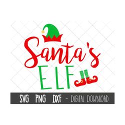 Santa's Elf svg, elf svg, christmas svg, elf svg file, elf squad clipart, elf hat png, santa svg files, cricut silhouett