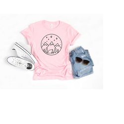 mountain shirt, happy camper shirt, camping t-shirt, camping shirt, camper shirt, glamping shirt, hiking shirt, nature l