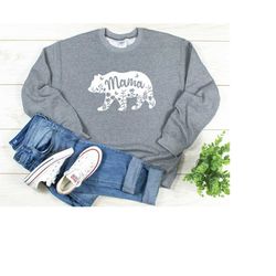 mama bear sweatshirt gift for mom crewneck sweatshirt, mom life t-shirt, mama bear tee, new mom shirt, mother's day shir