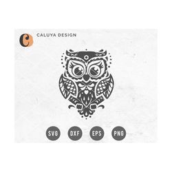 mandala owl svg | cute owl svg | forest animal svg | bird mandala svg | baby shower svg | baby owl svg | cricut, cameo s
