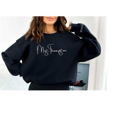 mrs. last name sweatshirt,personalized mrs sweatshirt, bride personalized sweatshirt, wife sweatshirt, bride sweatshirt