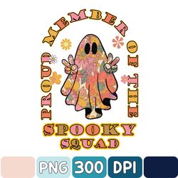 vintage floral ghost spooky squad scary halloween png, spooky squad png, spooky png, halloween png, ghost png, halloween