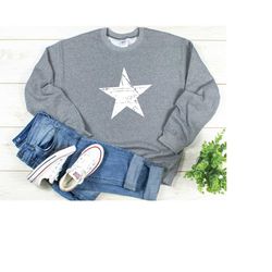 distressed star sweatshirt, christmas star shirt, star sweater, women's christmas sweater, winter sweatshirt, star swea
