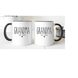 set grandpa grandma mugs, grandparents gift, papa mimi, personalized grandparents, new grandparents mugs, gift for grand