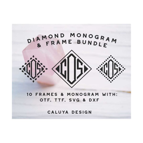 Diamond Monogram Example Diamond Monogram SVG Cut File for Cricut & Cameo Silhouette - Inspire ...
