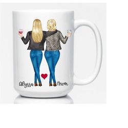 personalized mom mug, mom birthday gift from daughter, mothers day gift for mom, custom mom and daughter gift, daughter