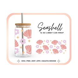 summer libbey can wrap svg | seashell svg | glass can wrap svg | 16oz glass can wrap svg | beer can glass wrap png svg |