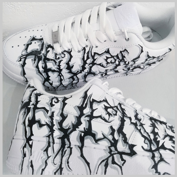 custom sneakers nike AF1, women white shoes, hand painted, wearable art 3.jpg