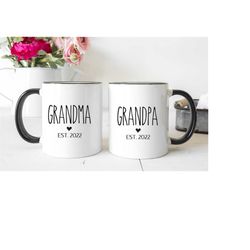 Grandma, Grandpa Mug Set, New Grandma Gift, Pregnancy Announcement, New Grandpa Gift, Grandma And Grandpa Mug Set, Pregn