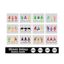 holidays gnomes bundle, gnome svg, gnomes mega bundle, gnomies pack svg, valentines, christmas, spring, svg files for cr