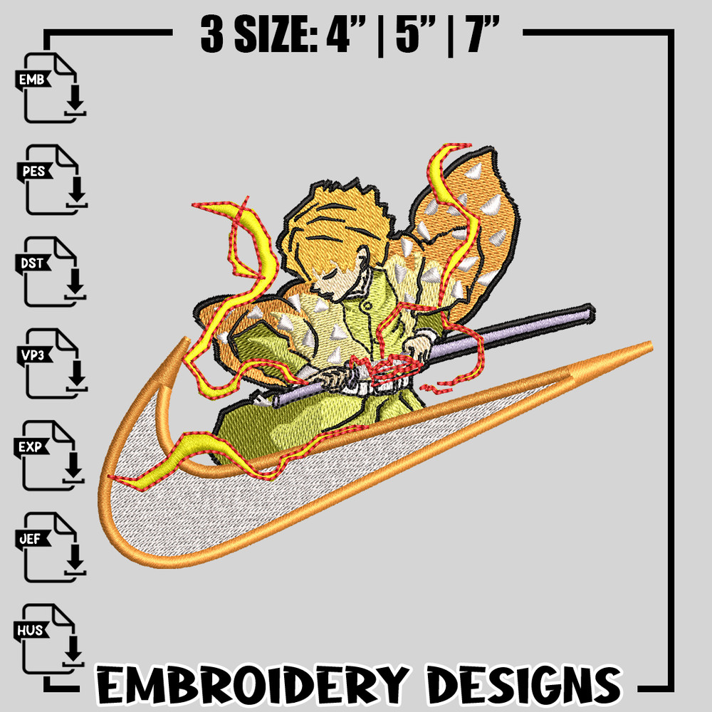 Nike Zenitsu embroidery design
