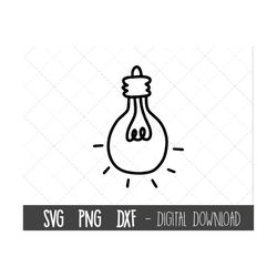 lightbulb svg, lightbulb clipart, light bulb outline, lightbulb cut file, bright light silhouette svg, bulb cricut silho