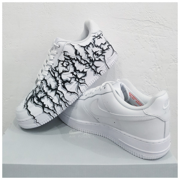 custom sneakers nike AF1, men white shoes, hand painted, wearable art 2.jpg