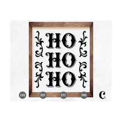 vintage christmas sign svg cutting file for cricut, cameo silhouette, glowforge | farmhouse design | ho ho ho santa cutt