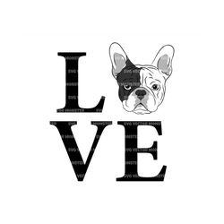 French Bulldog Love Svg, Dog Mom Svg, Dog Dad Svg. Vector Cut file for Cricut, Silhouette, Pdf Png Eps Dxf, Decal, Stick