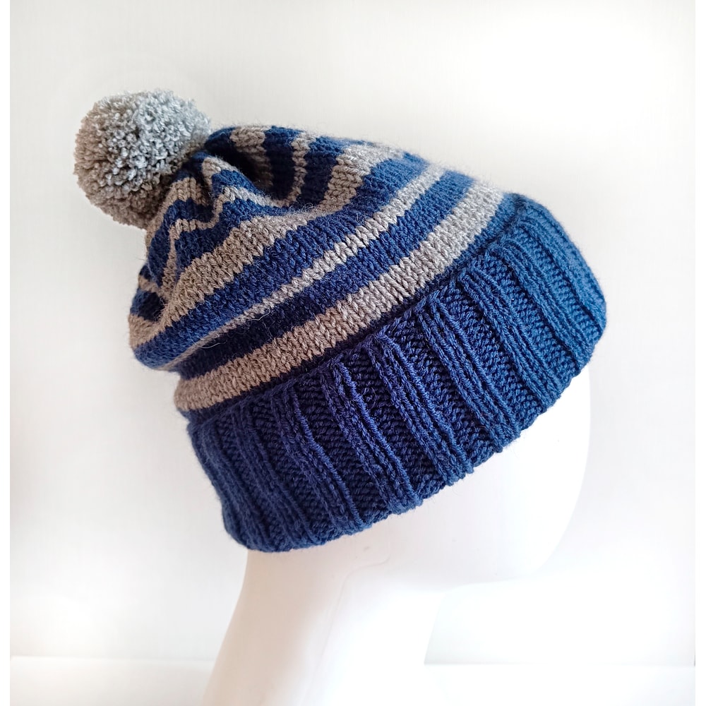 Ravenclaw pompom hat handknit women hat Ravenclaw hat Warm hats Winter hat Ravenclaw hat Women hats