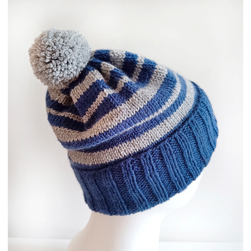 Ravenclaw pompom hat handknit women hat Ravenclaw hat Warm hats Winter hat Ravenclaw hat Women hats