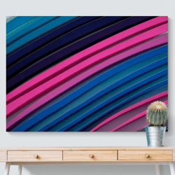 Pink Geometric Wall Modern 3D Art Canvas Print Decor