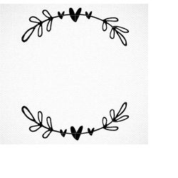 heart laurel wreath svg,  cut file svg, heart wreath svg