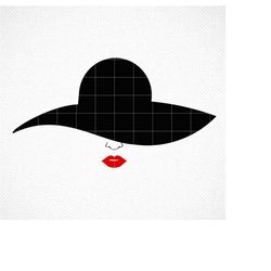 woman with hat svg, woman lips svg, women's face svg, woman face cut file, women face png, woman face cricut, lady weari