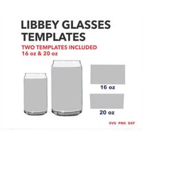 LIBBEY CAN TEMPLATE, Libbey Glass Wrap Template svg, Libbey 16oz template svg,  Libbey Cup Template,  20oz Libbey Full W