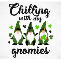 chillin with my gnomies svg, st patricks day svg, gnomies clipart, gnome plaid svg, saint patrick's svg, clover svg, pat