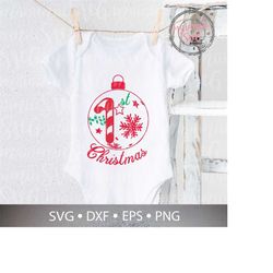 My First Christmas Svg, Baby First Christmas Shirt, Newborn Christmas Shirt Svg, My 1st Christmas PNG, DXF or EPS