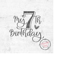 My Seventh Birthday Svg, Seventh Birthday Svg, My 7th Birthday, It's My Birthday, I'm Seven, Cut Files for Cricut and Si