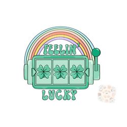 feeling' lucky png-saint patrick's day sublimation digital design download-leprechaun png, shamrock png, casino png, luc