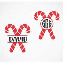 candy cane svg file, split name frame, digital download, cricut, silhouette, svg, dxf, eps, png