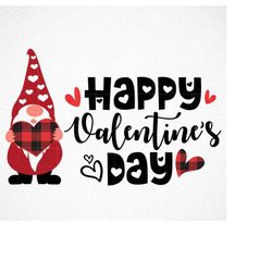 happy valentine's day svg, valentine gnome, gnomies clipart, gnome plaid svg, plaid love svg, gnome love svg