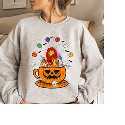 Disney Halloween The Lion King Pumpkin Teacup Shirt, Scary Mickey Balloon Shirt, Disneyland Family Matching Shirts, Hall