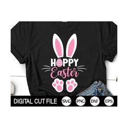 hoppy easter svg, kids easter svg, cute bunny ears, easter egg, happy easter png, kids easter shirt, svg files for cricu