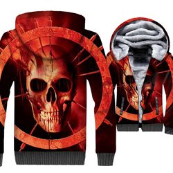 ghost rider jackets &8211 ghost rider skull series red turntable skull super cool 3d fleece jacket