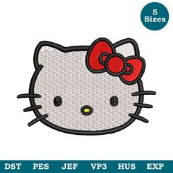Hello Kitty Face Machine Embroidery Design 4 Sizes, Girl Embroidery File, Cute Kids Embroidery, Children Embroidery