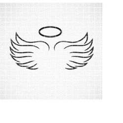 angel wings svg, angel wing vector, angel svg, halo svg, angel wings clipart, angel cricut, angel silhouette, angel cut