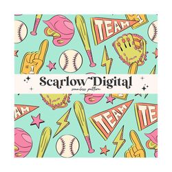 baseball seamless pattern sublimation digital design download, softball seamless file, sports seamless pattern, baseball